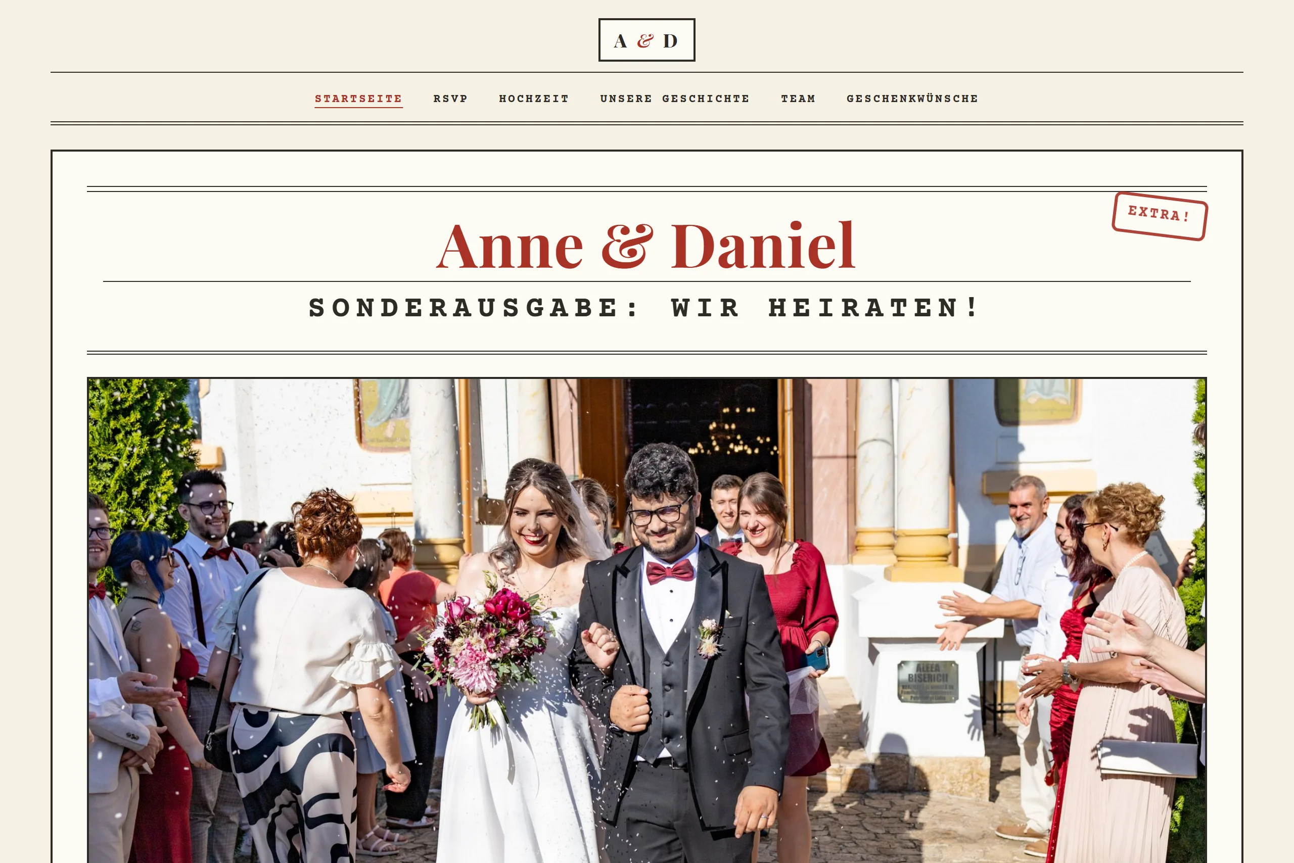Hochzeitswebsite-Vorlage The Wedding Post